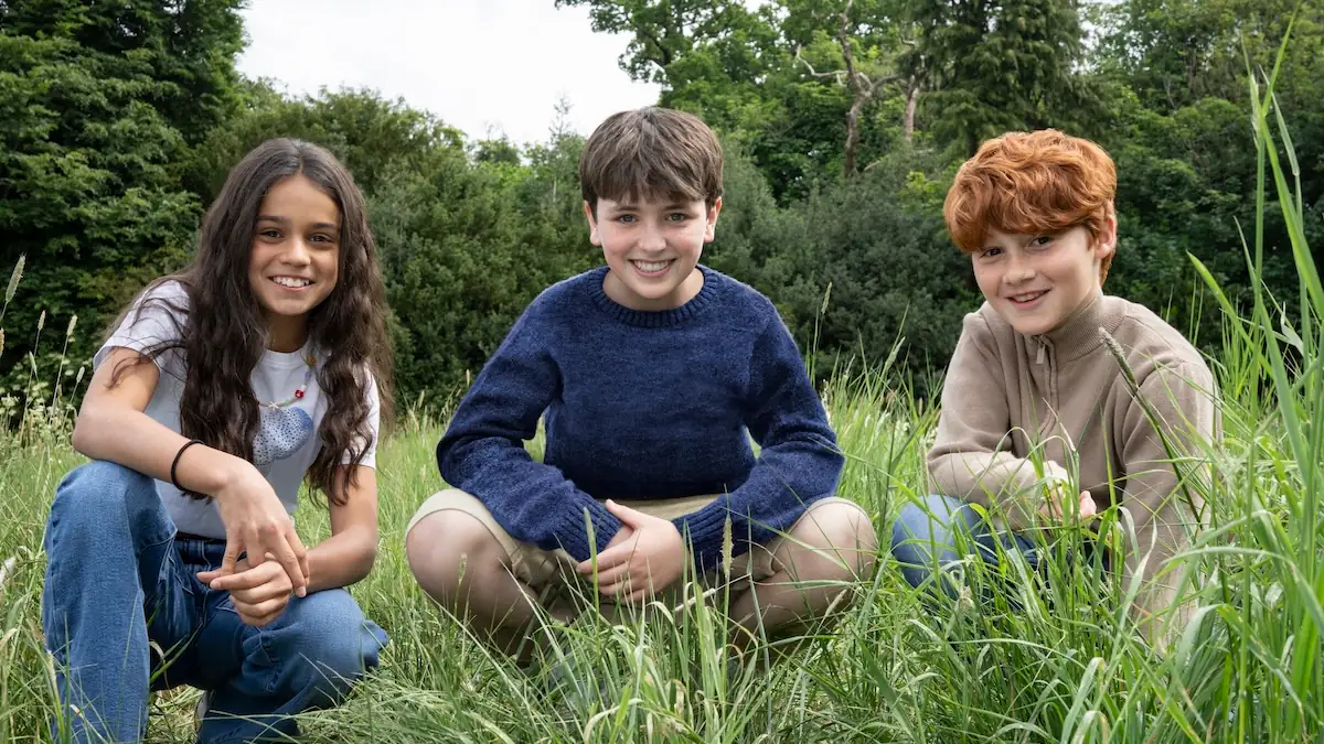 Dominic McLaughlin als Harry Potter, Arabella Stanton als Hermine Granger und Alastair Stout als Ron Weasley