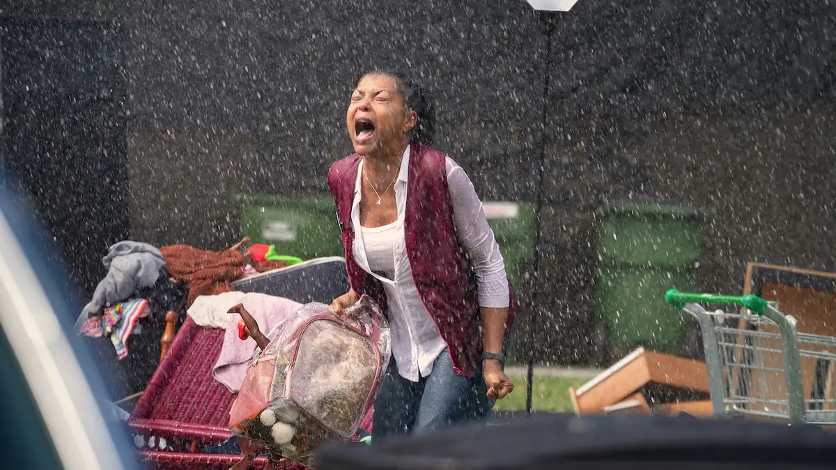 Straw bei Netflix: Taraji P. Henson als Janiyah Wiltkinson im Regen