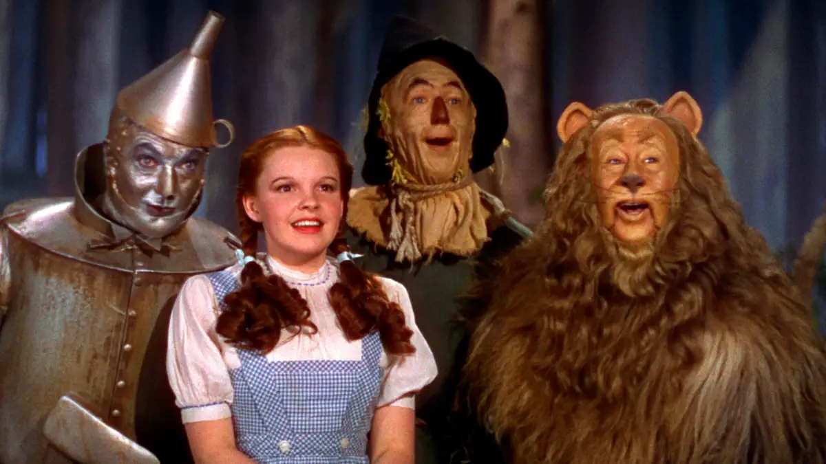 Der Zauberer von Oz (1939): Blechmann; Dorothy, Vogelscheuche, Löwe