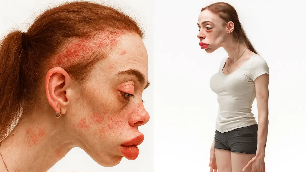 Influencer-Modell „Ava“, um zu zeigen, wie sich Schönheitseingriffe und Social Media auswirken können