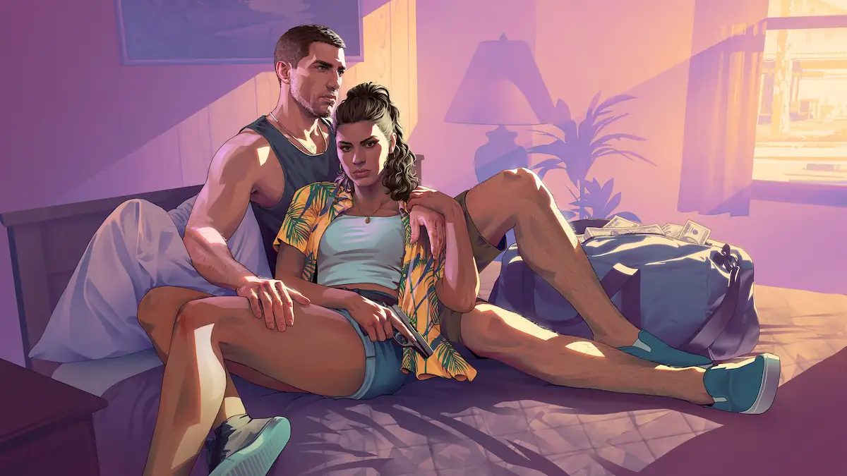 Jason und Lucia aus „GTA 6“ in einem Motelzimmer