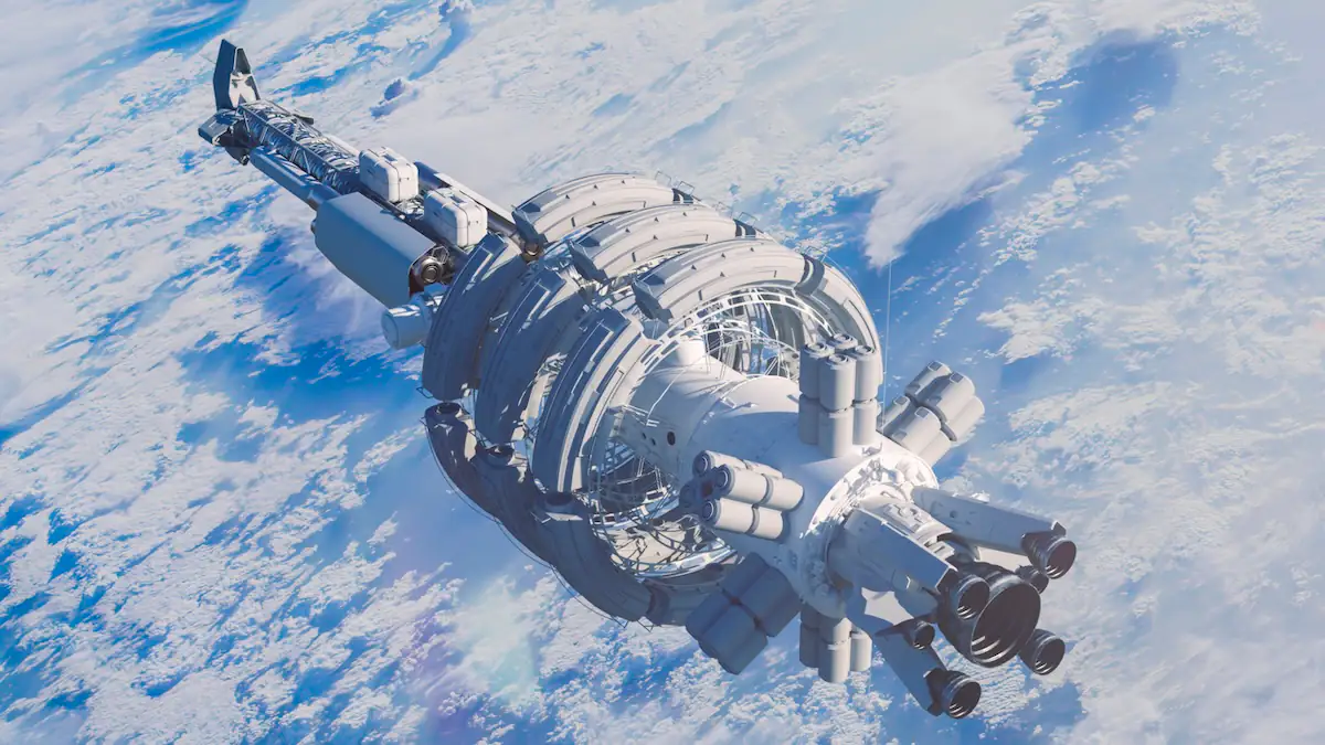 Studie über Isolation im Weltraum: Weltraumstation von außen als Symbolbild