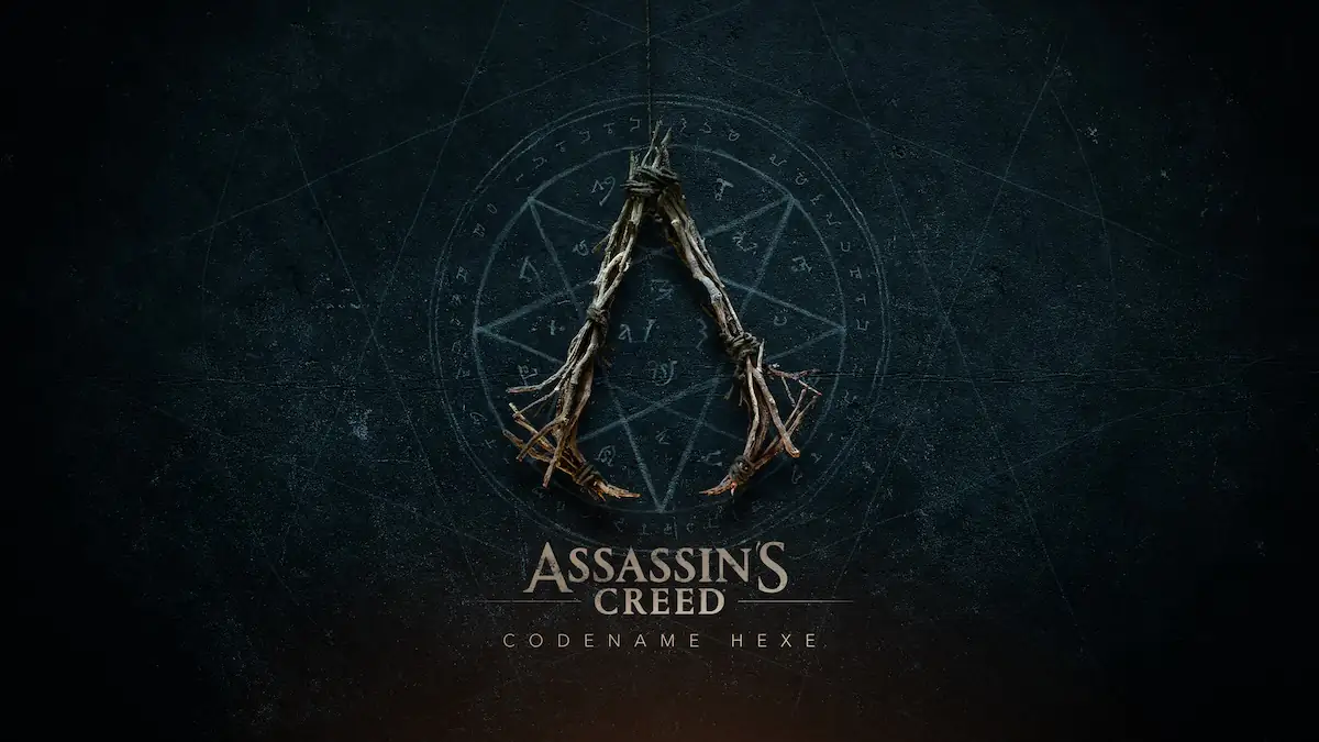 Artwork zum Videospiel „Assassin's Creed Hexe“, das das neue Logo des Spiels zeigt
