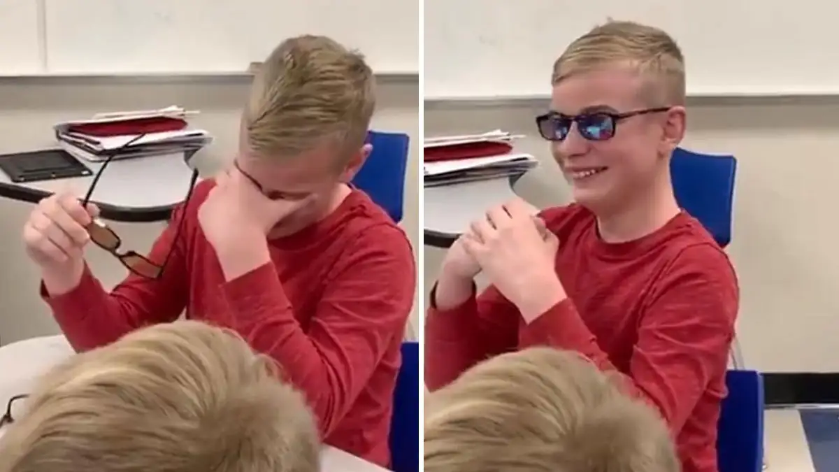 Spezialbrille: Farbenblinder Schüler sieht zum ersten Mal in Farbe