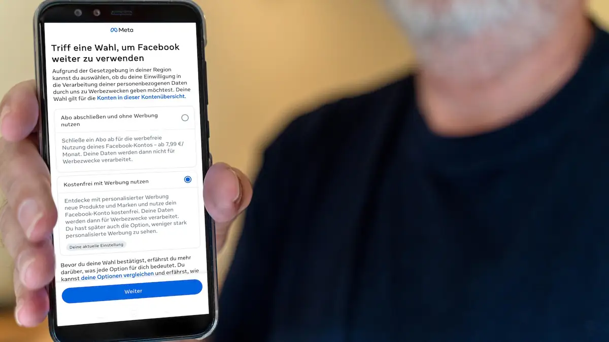 Werbeeintscheidung Einblendung in Meta-App