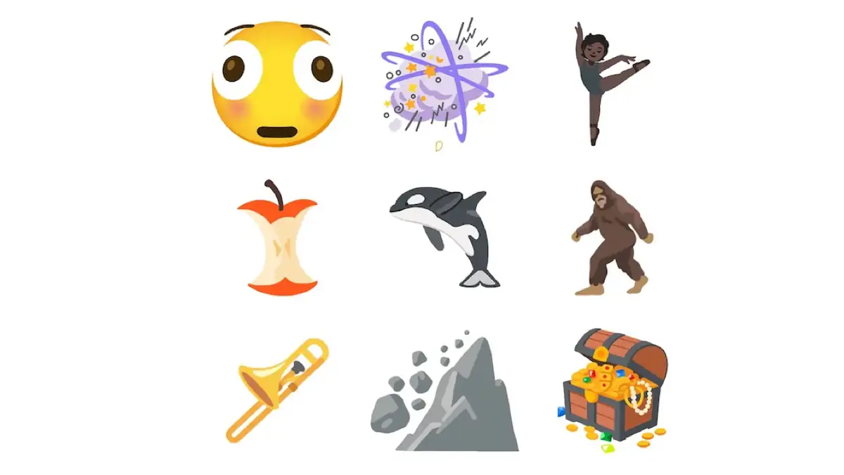 Neue Emojis für 2026: 9 Symbole, darunter ein verzerrtes Gesicht, ein Orca und ein Apfelkerngehäuse