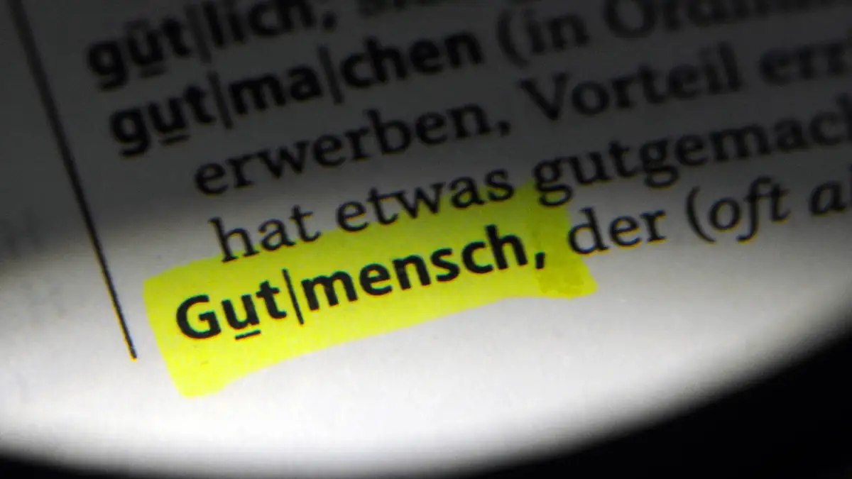 Deutsches Wörterbuch, in dem das Wort „Gutmensch“ markuert wurde