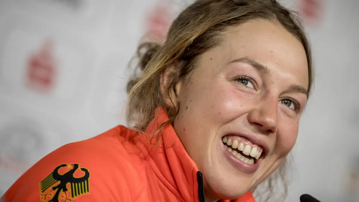 Laura Dahlmeier bei einem Interview 2018