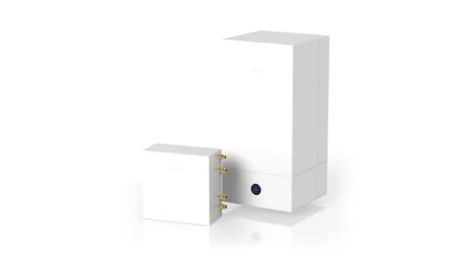 Bild der Miniaturwärmepumpe Qvantum QG, die kleiner als eine Spülmaschine ausfällt